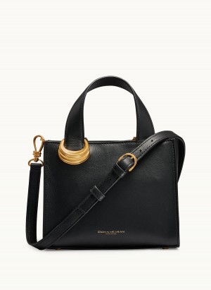 Black / Gold Donna Karan Hewlett Crossbody Bag | Israel_DK89670