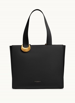 Black / Gold Donna Karan Hewlett Tote Bag | Israel_DK20578