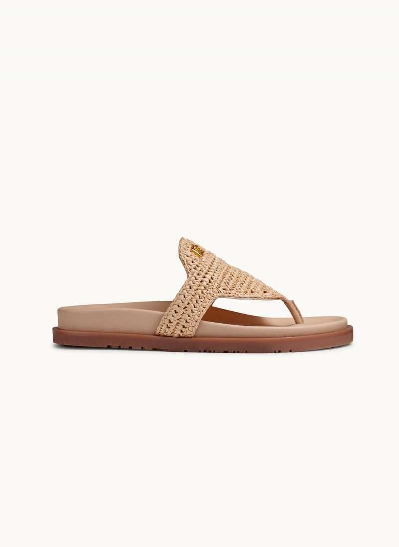 Beige / Beige Donna Karan Hira Flat Sandals | Israel_DK27065