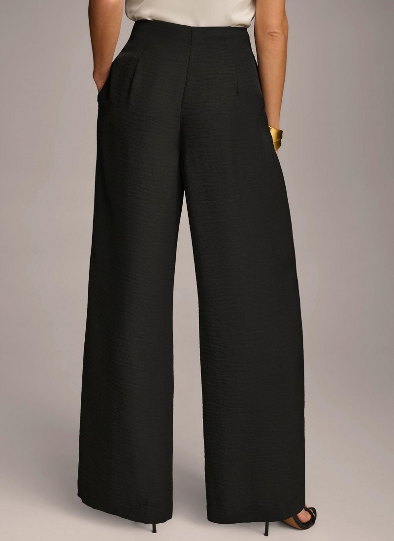 Black Donna Karan High Waisted Pants | Israel_DK87596