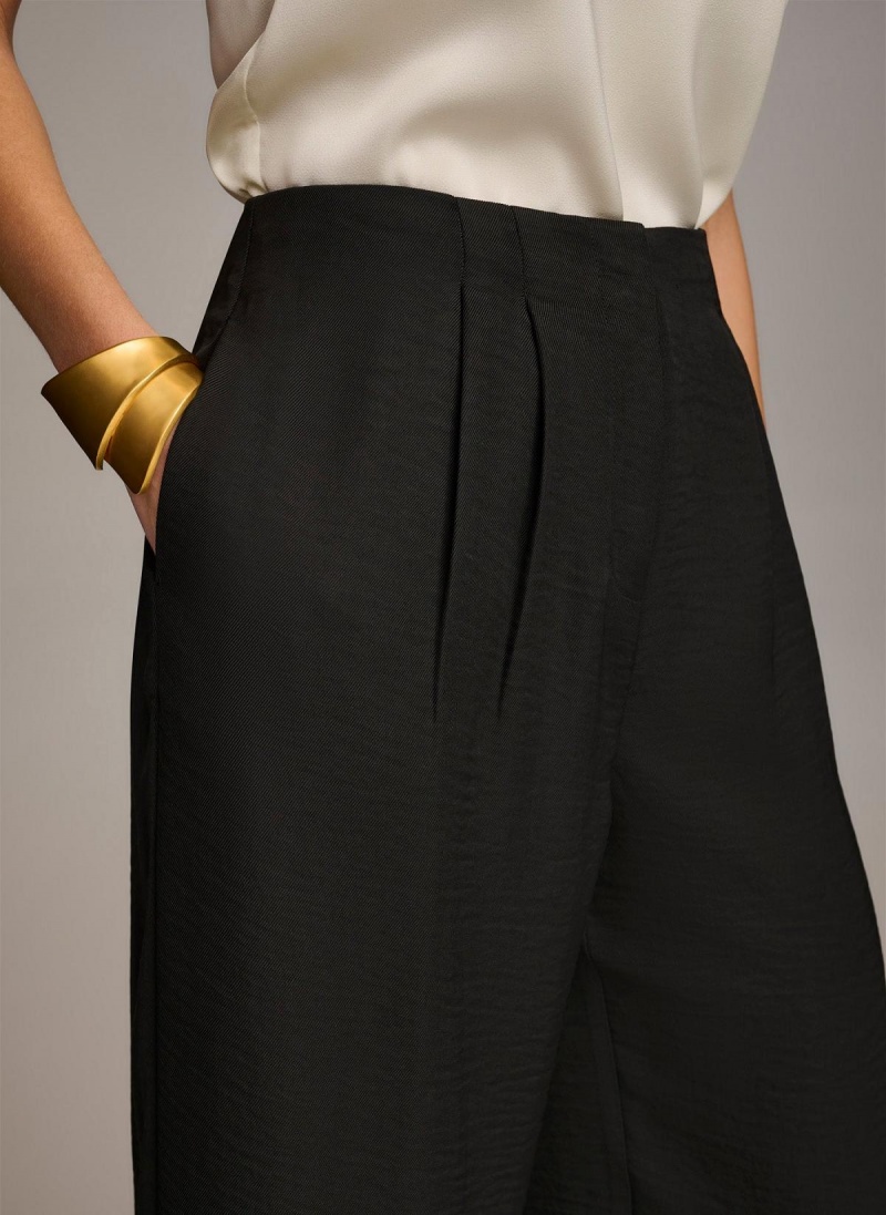 Black Donna Karan High Waisted Pants | Israel_DK87596