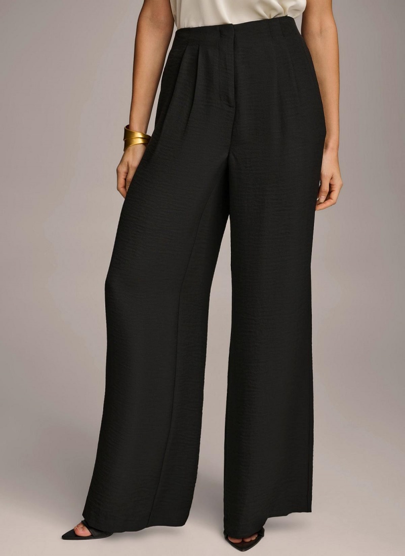 Black Donna Karan High Waisted Pants | Israel_DK87596