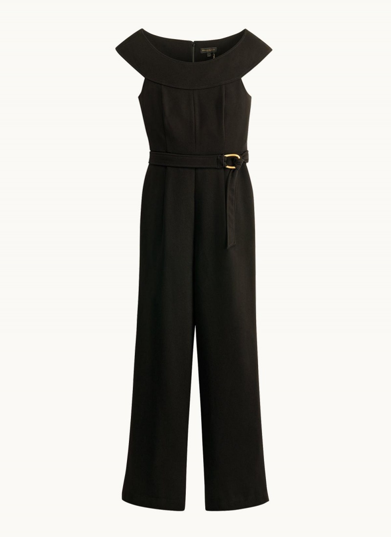 Black Donna Karan Jumpsuit With Hardware Belt Jumpsuit | Israel_DK92335