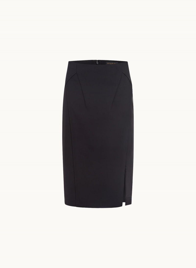 Black Donna Karan Midi Pencil Skirt | Israel_DK69129