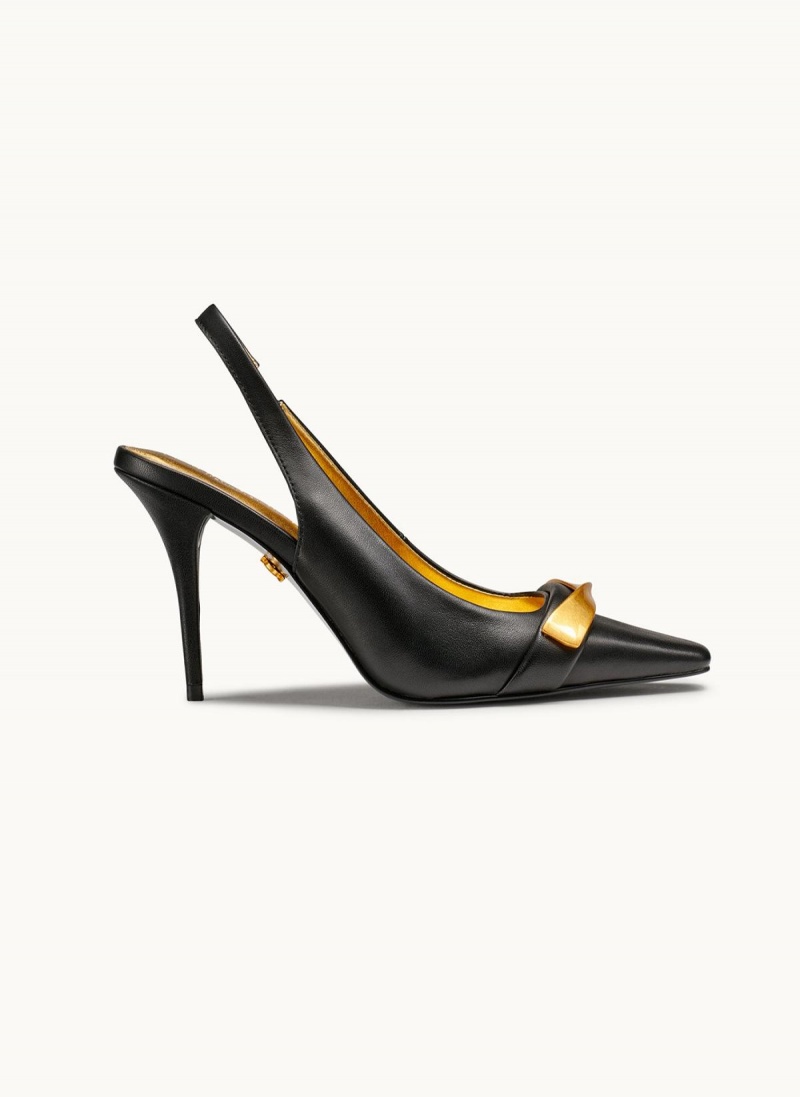 Black Donna Karan Sayer Slingback Heels | Israel_DK52522