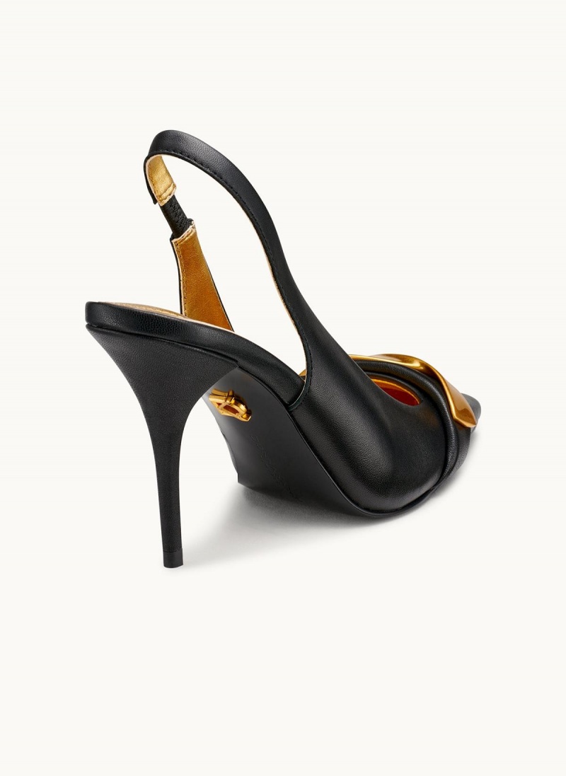 Black Donna Karan Sayer Slingback Heels | Israel_DK52522