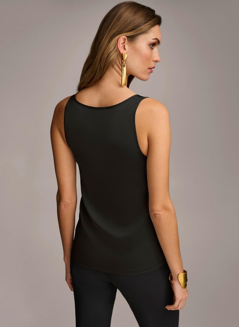 Black Donna Karan Sleeveless Shell Sweaters and Tops | Israel_DK26926