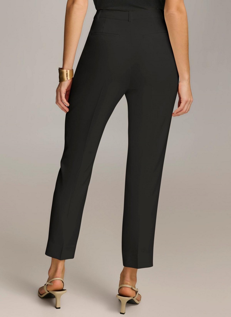 Black Donna Karan Slim Leg Pants | Israel_DK36335