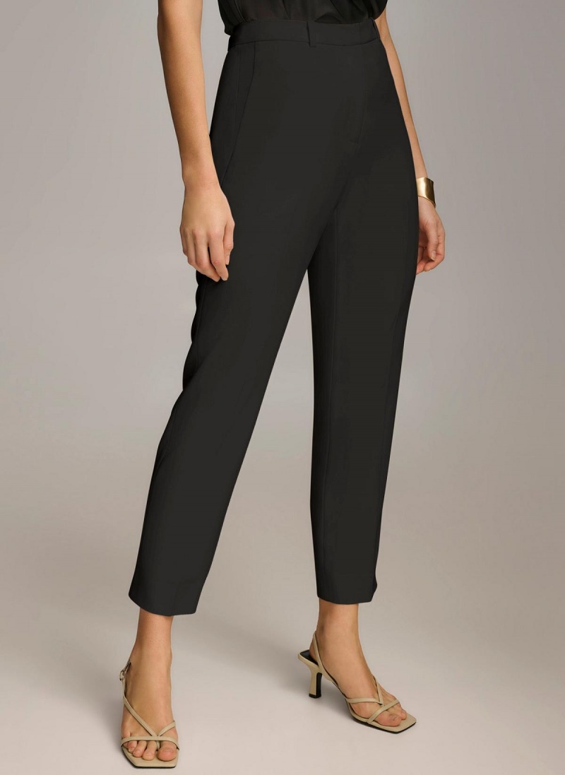 Black Donna Karan Slim Leg Pants | Israel_DK36335