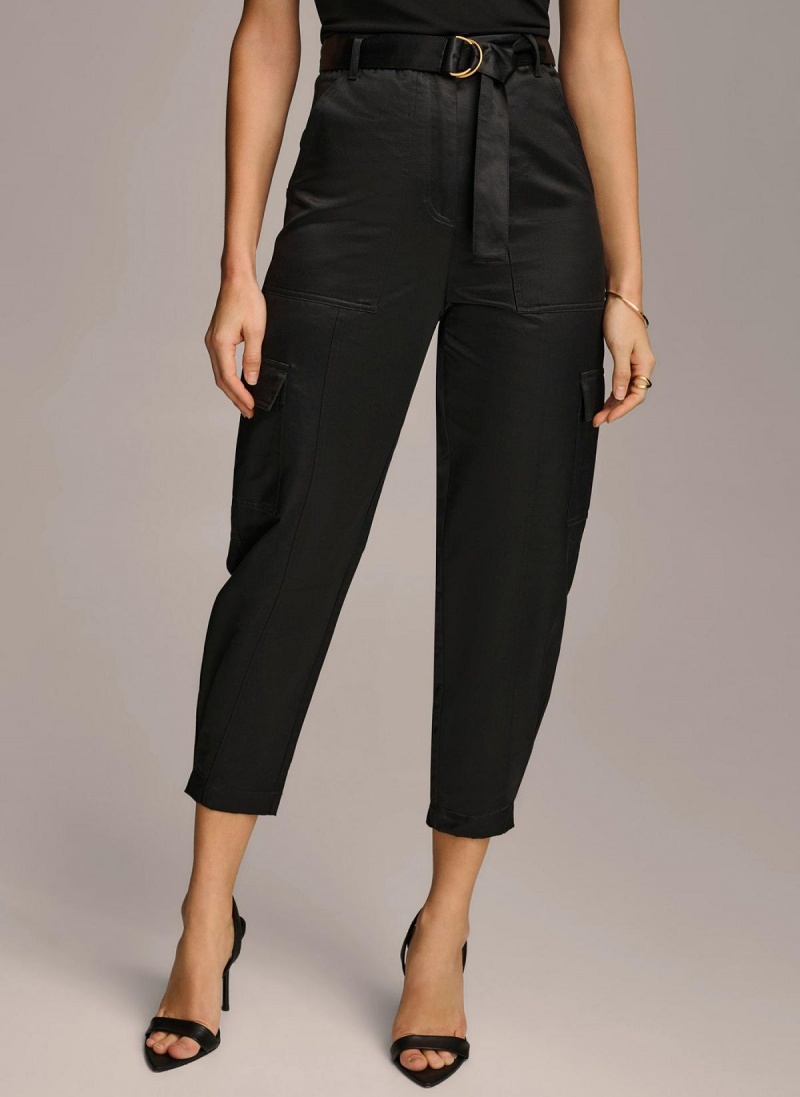 Black Donna Karan Utility Pants | Israel_DK64612