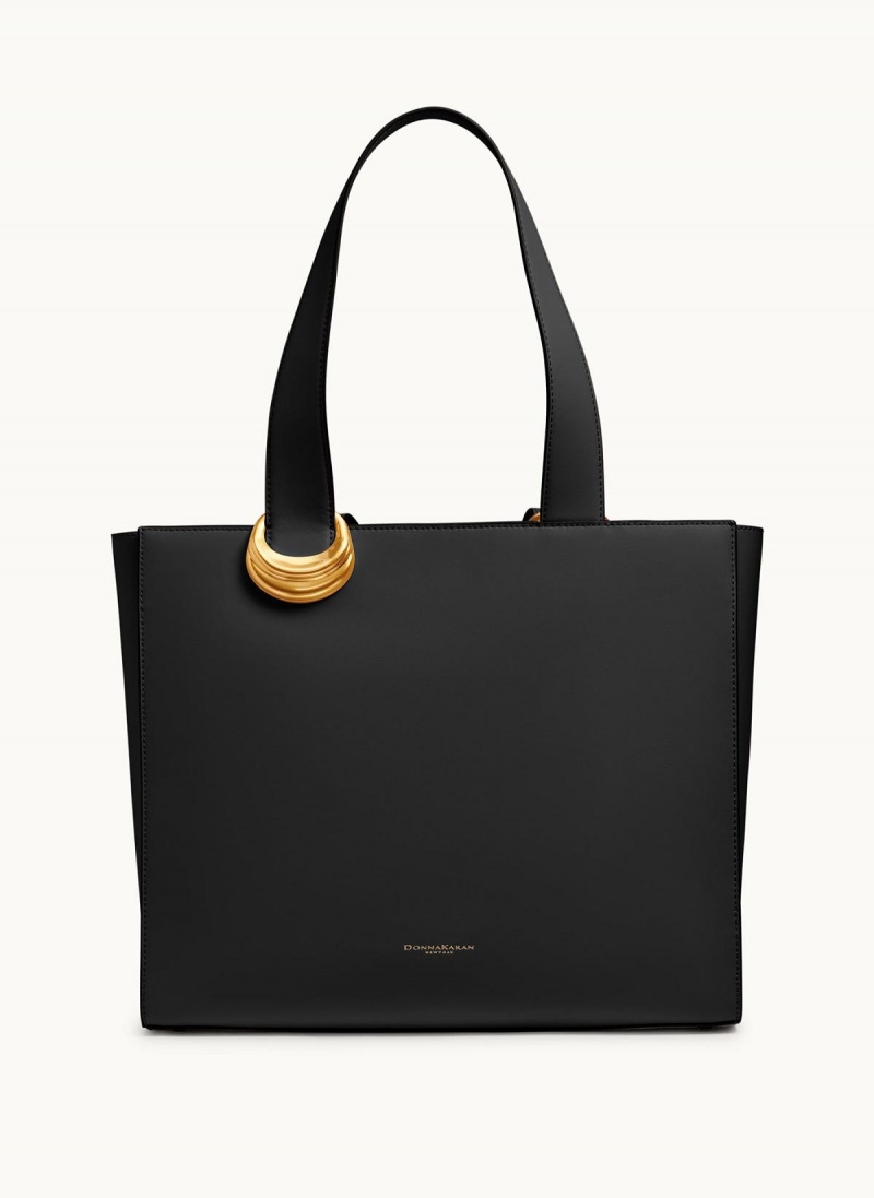 Black / Gold Donna Karan Hewlett Tote Bag | Israel_DK20578