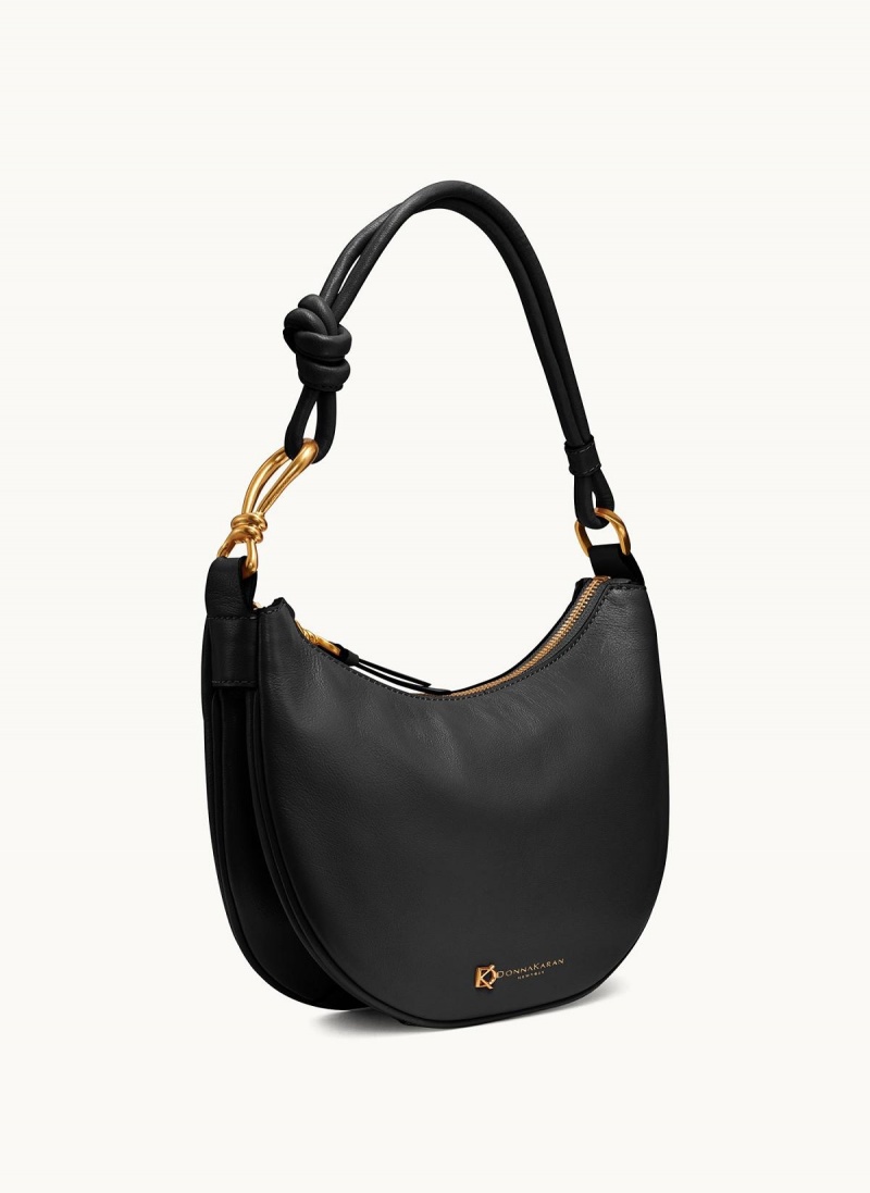 Black / Gold Donna Karan Roslyn Small Hobo Bag | Israel_DK52151