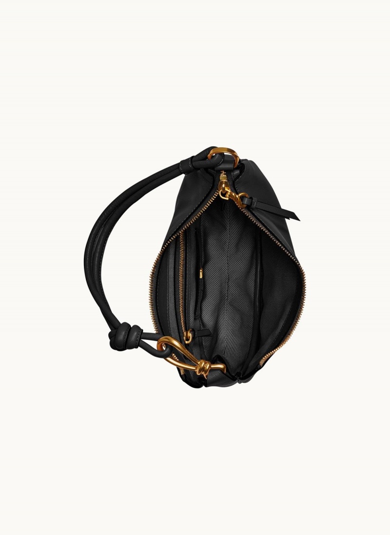 Black / Gold Donna Karan Roslyn Small Hobo Bag | Israel_DK52151