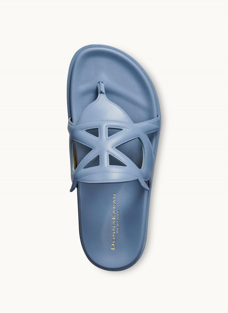 Blue Donna Karan Hatsy Flat Sandals | Israel_DK89188