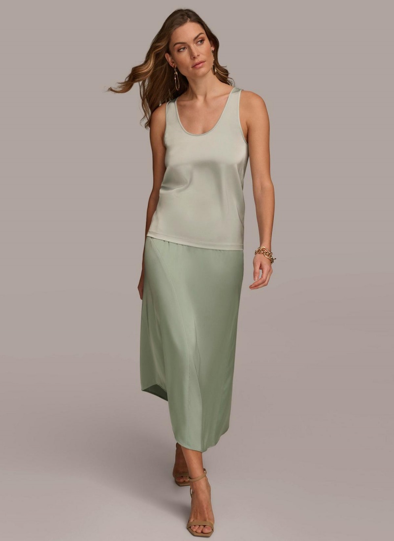 Blue Donna Karan Scoop Neck Tank Skirt | Israel_DK81526