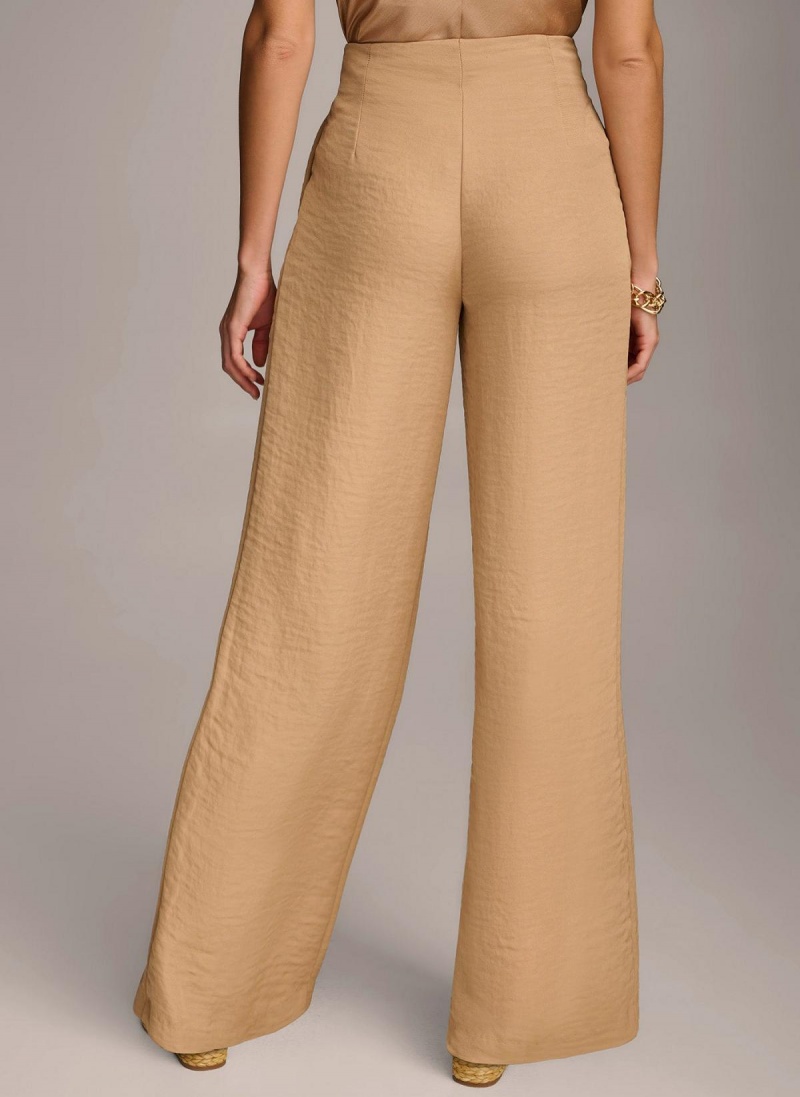 Brown Donna Karan High Waisted Pants | Israel_DK65124