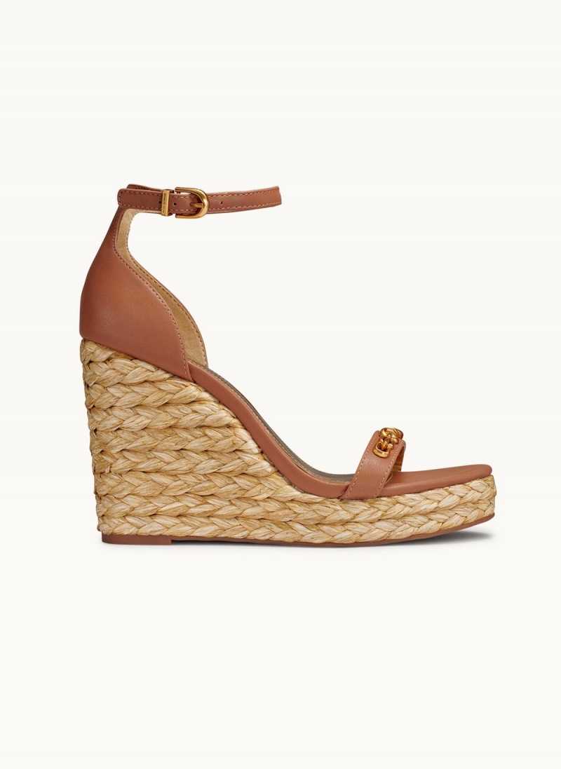 Brown Donna Karan Yulissa Ankle Strap Espadrille Sandals | Israel_DK44079