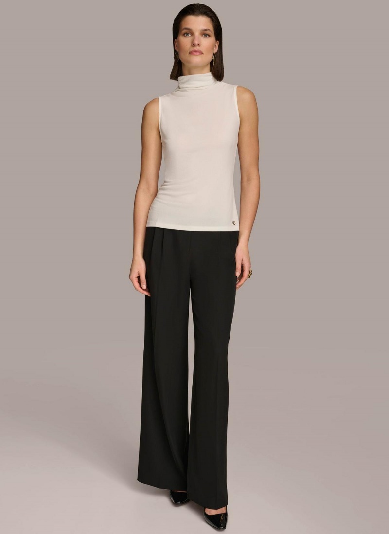 Cream Donna Karan Mockneck Sweaters and Tops | Israel_DK59303