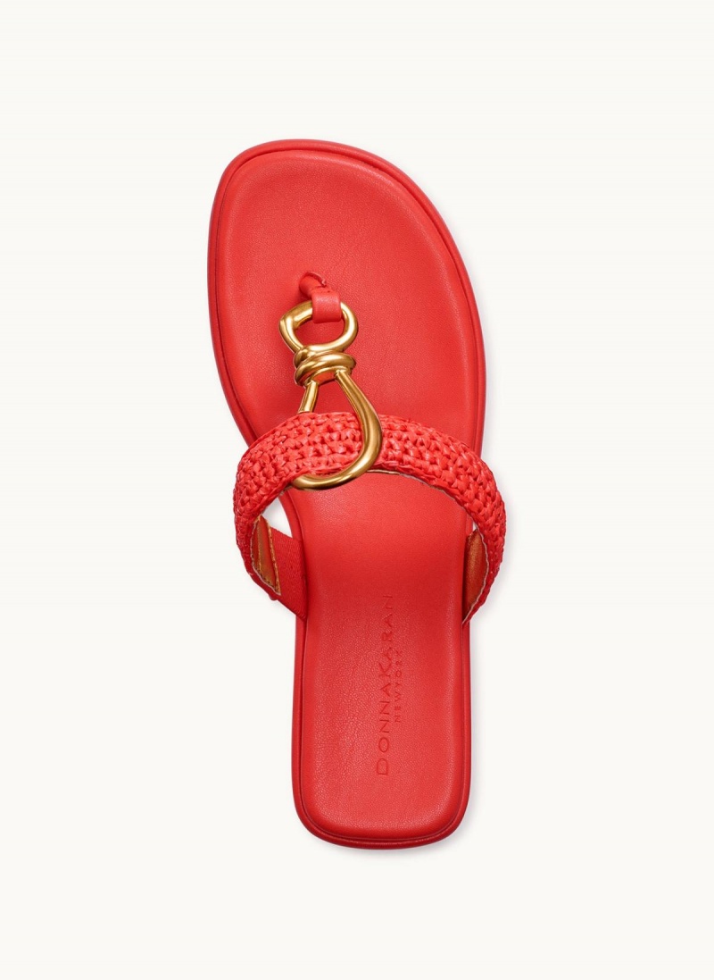 Red Donna Karan Harlyn Wedge Sandals | Israel_DK58959