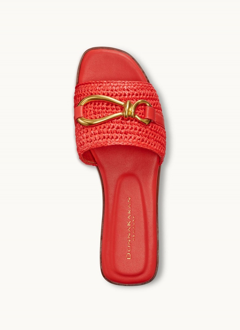 Red Donna Karan Haylen Flat Sandals | Israel_DK78206