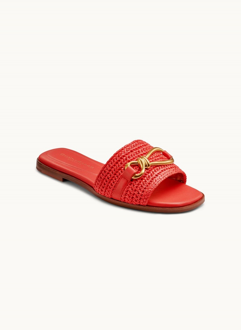 Red Donna Karan Haylen Flat Sandals | Israel_DK78206