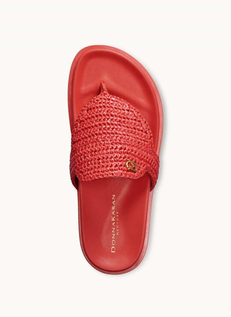 Red Donna Karan Hira Flat Sandals | Israel_DK96452