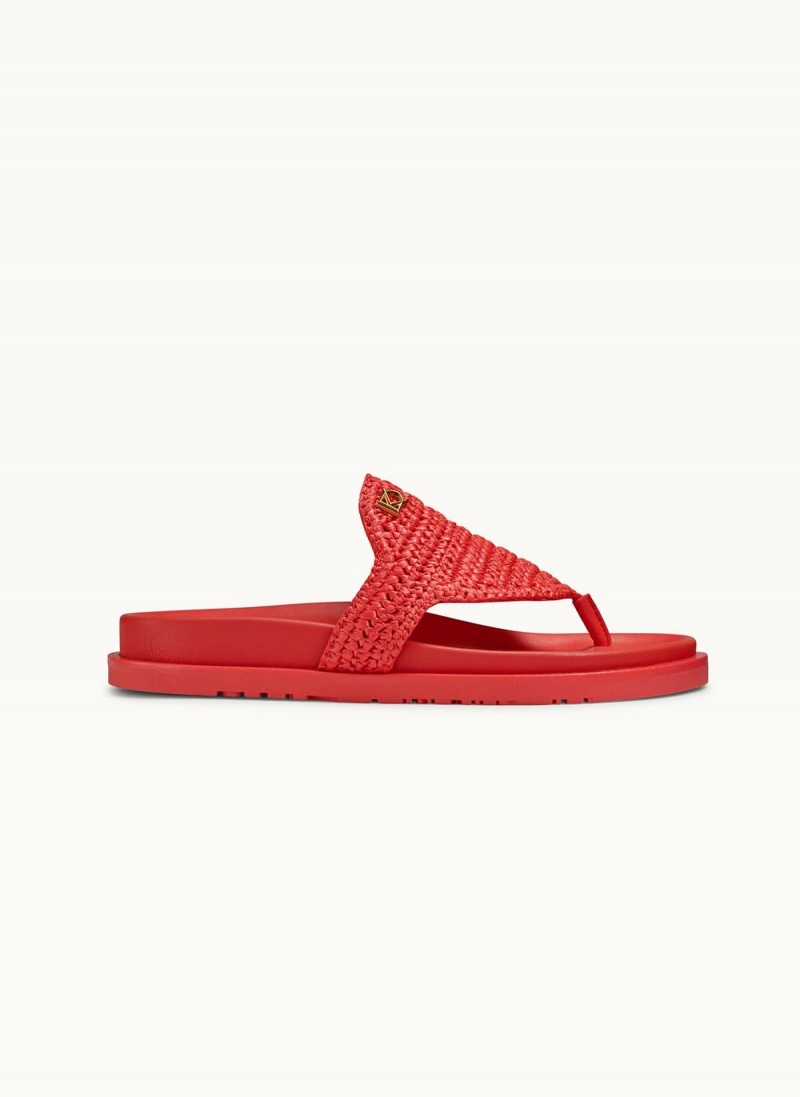 Red Donna Karan Hira Flat Sandals | Israel_DK96452