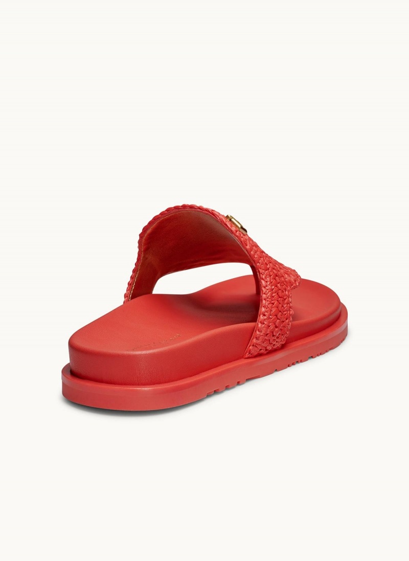 Red Donna Karan Hira Flat Sandals | Israel_DK96452