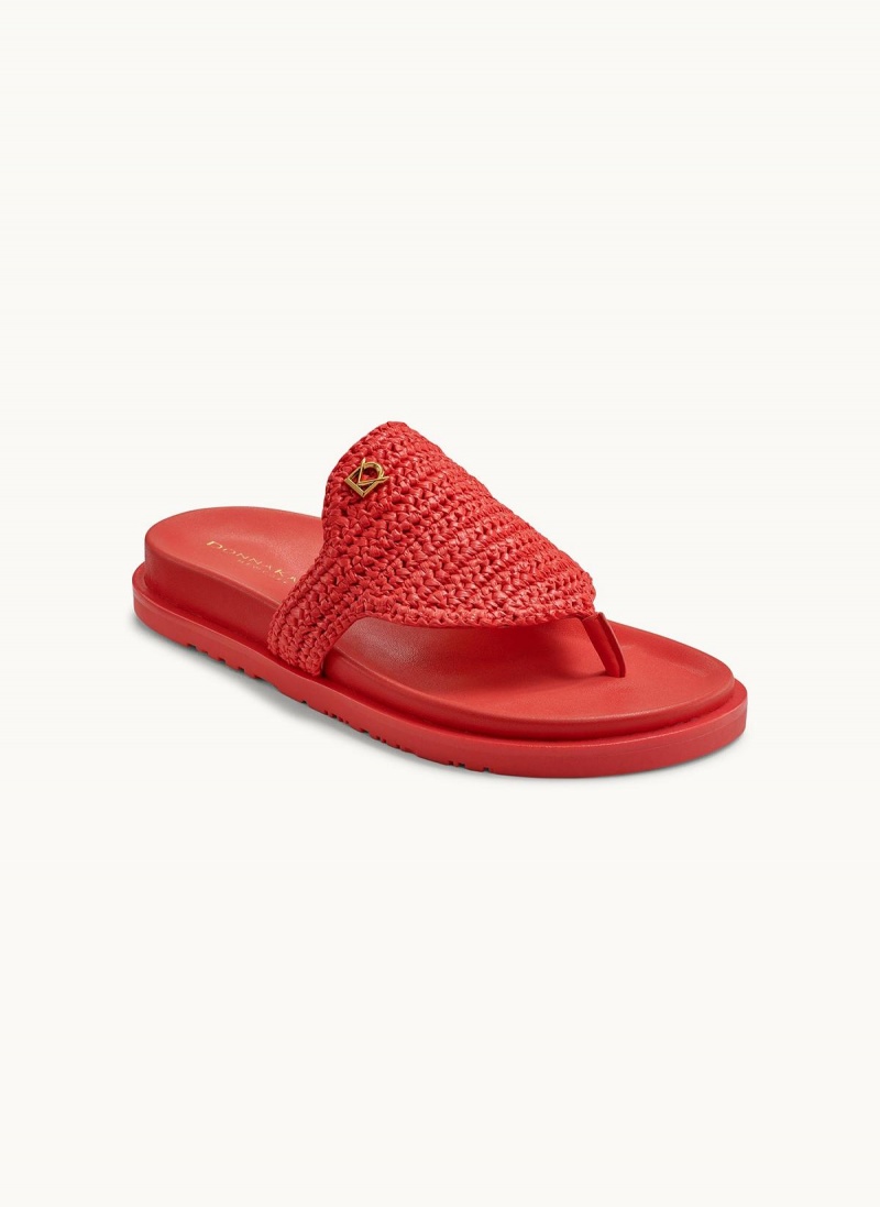 Red Donna Karan Hira Flat Sandals | Israel_DK96452