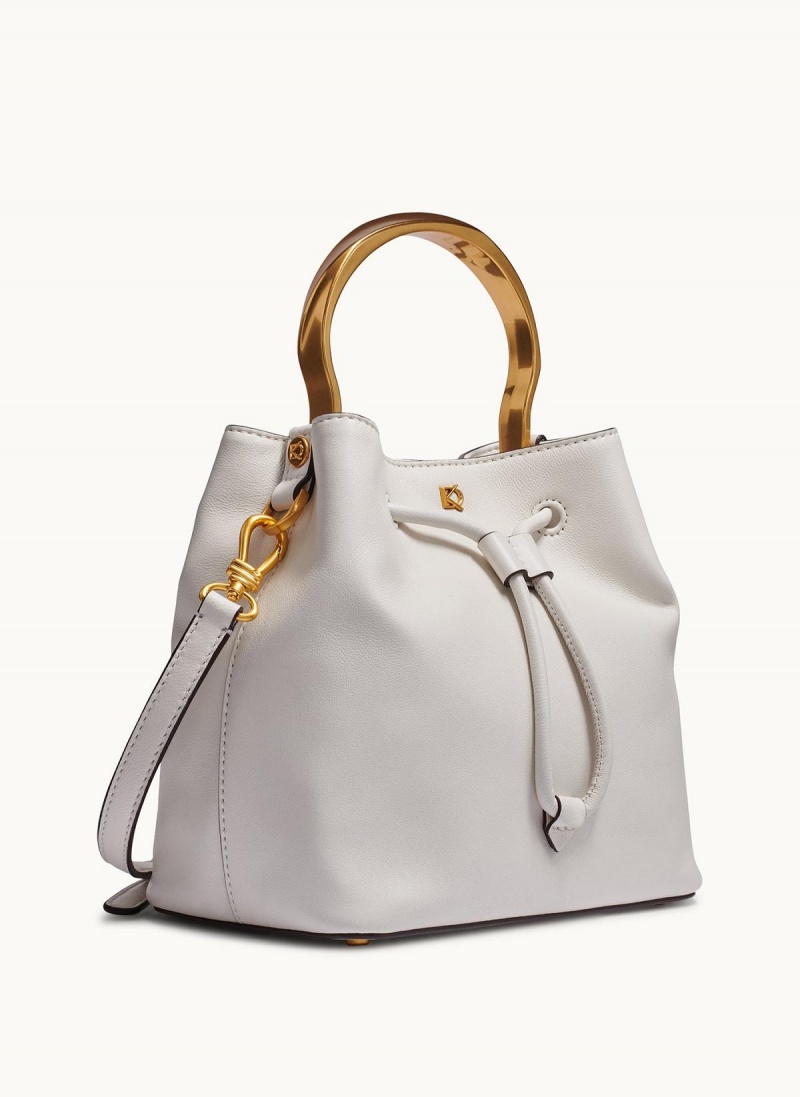 White Donna Karan Lawrence Bucket Satchel | Israel_DK37042