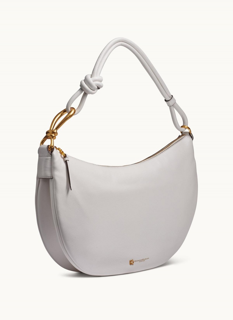 White Donna Karan Roslyn Large Hobo Bag | Israel_DK93328