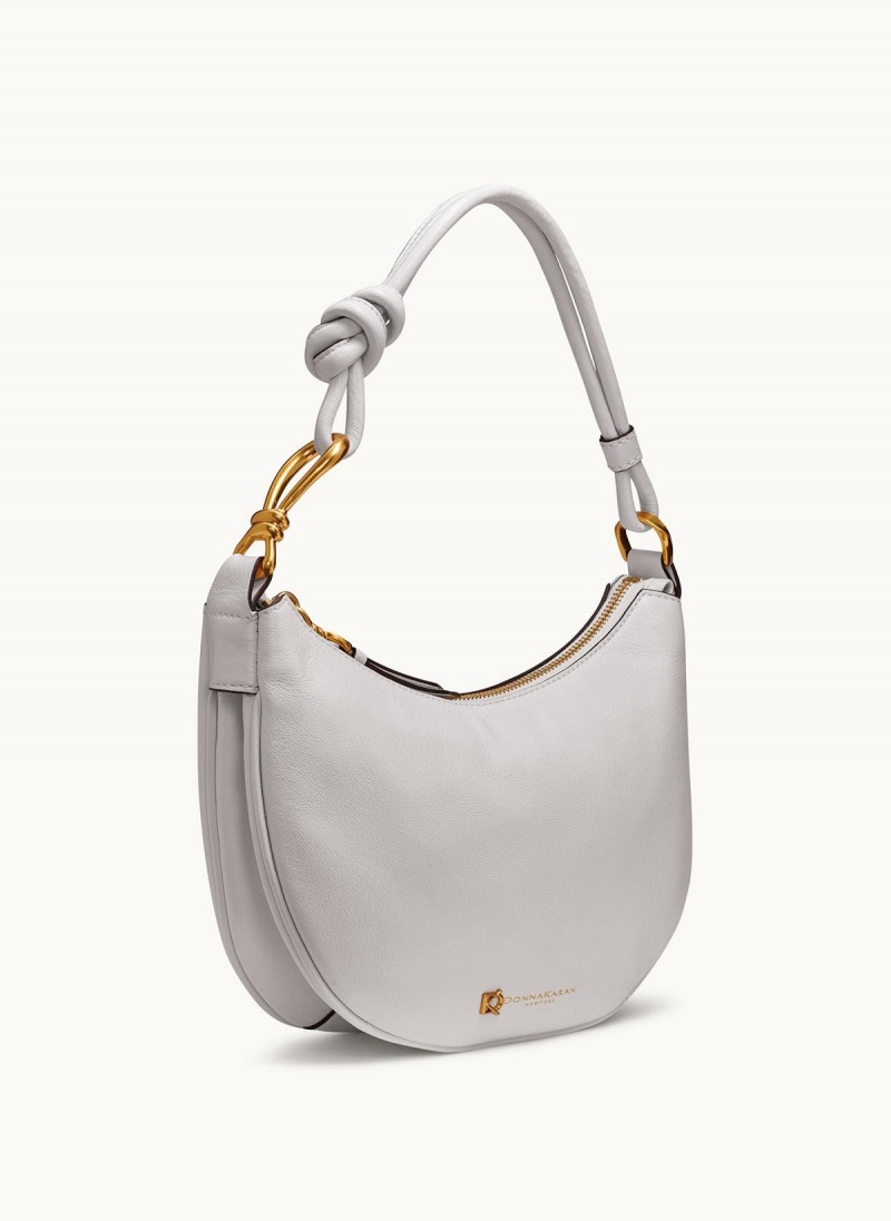 White Donna Karan Roslyn Small Hobo Bag | Israel_DK85251