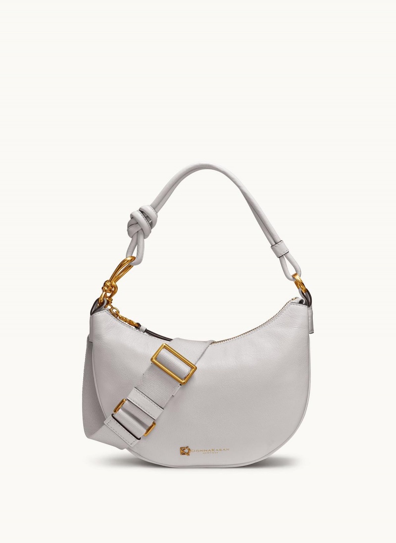 White Donna Karan Roslyn Small Hobo Bag | Israel_DK85251